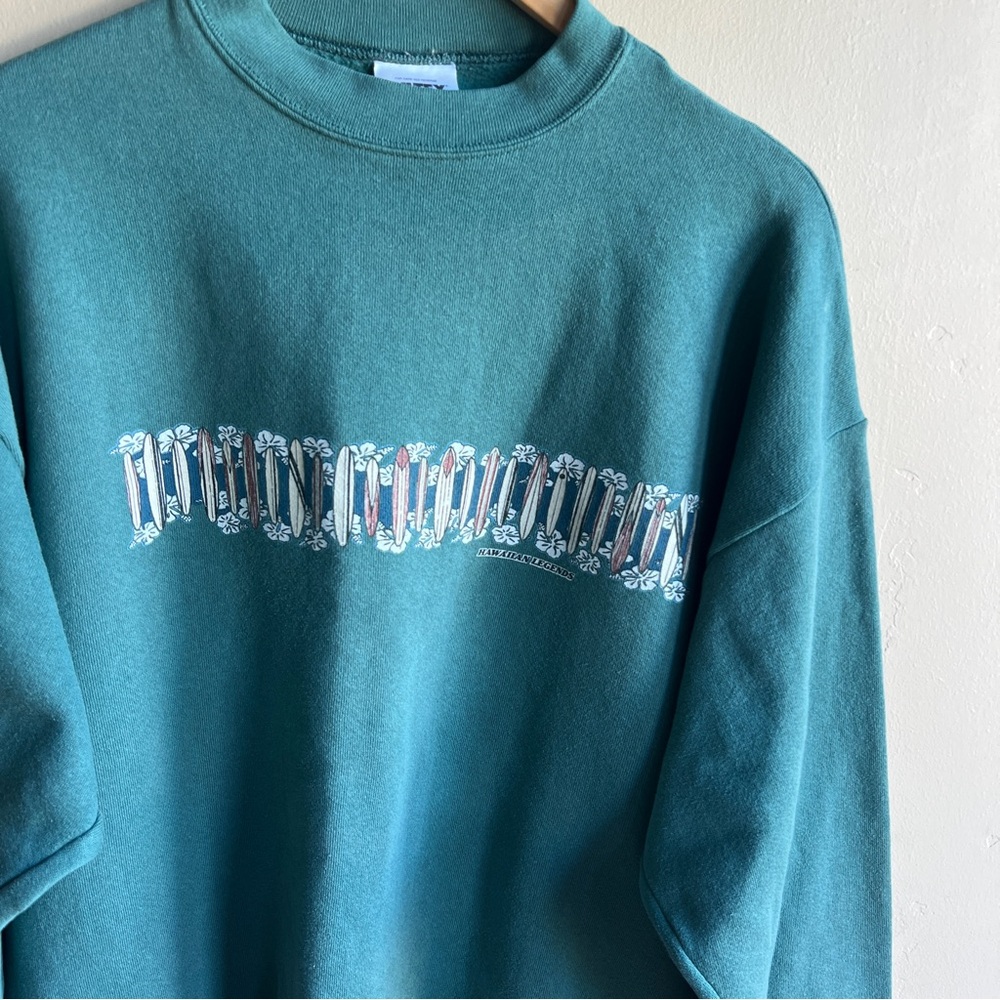 Vintage Green Hawaiian Crewneck Sweatshirt - Picture 3 of 7